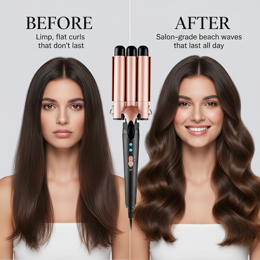5-In-1 Hair Waver Curling Iron,3 Barrel Hair Crimper with Fast Heating Up